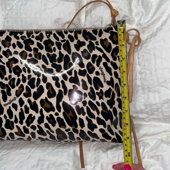 Consuela Mona Leopard Cheetah Downtown Crossbody Shoulder Bag Purse Brown Black - Picture 11 of 15
